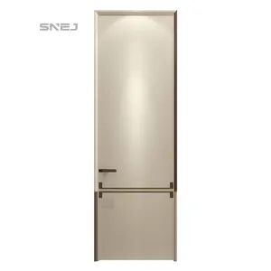 2024 नई डिजाइन आंतरिक एमडीएफ सामग्री फ्रेम के साथ सफेद पेंटिंग लकड़ी का दरवाजा