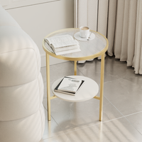Table d'appoint moderne en métal avec cadre doré, table basse en verre à trois pieds pour salon, mobilier pour petit appartement