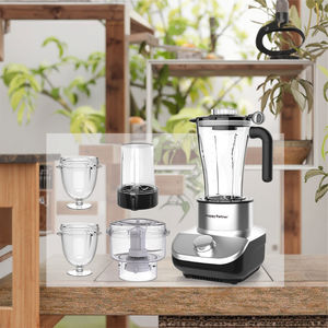 Happy Partner Mélangeur commercial 6 en 1 Mélangeur commercial multifonctionnel Presse à froid Presse-agrumes 3 vitesses Presse-agrumes Mélangeur alimentaire - Product Image 1