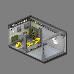 Tiện Ích Mới 470Pcs Xe Nhà Để Xe Bộ Dụng Cụ Nhỏ Nhà Xe Cổng Container Xe Phụ Kiện Sửa Chữa Cửa Hàng Đồ Chơi Khối & Mô Hình Xây Dựng Đồ Chơi - Product Image 4