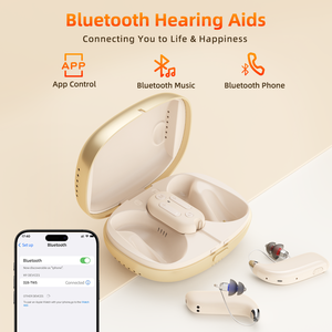 מכשירי שמיעה דיגיטליים חדשים של Flysounds, הולכת אוויר, ללא מרשם, נטענים, אלחוטיים, מסוג RIC, לקשישים, עם כבל נגד אובדן - Product Image 2