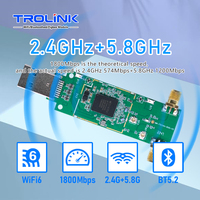 Adaptateur WiFi6 Bluetooth5.2 RTL8832BU Mt7921aun, Dongle 2.4GHz 574Mbps 5.8GHz 1200Mbps, carte réseau sans fil externe USB