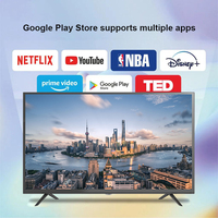 Téléviseur 32 65 POUCES 4K UHD Design sans cadre LCD LED TV avec système numérique Smart TV Android 11.0