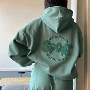 High Quality 3D Puff Print Pullover Women's Hoodies Sweatshirt Custom <b>Foam</b> Printing Logo Cotton Women Heavyweight Hoodies - Product Image 6