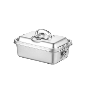 Custom Kids Microwavable Double Layers 304 Bento Box With Compartments Metal Lunch Box Stainless Steel