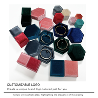 Boîte à bijoux miniature en velours avec logo personnalisé FANDIJI, emballage de luxe pour bague, coffret cadeau pour mariage