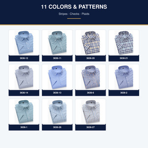 Camisa <span class=keywords><strong>de</strong></span> <span class=keywords><strong>Manga</strong></span> <span class=keywords><strong>Corta</strong></span> para Hombre, 100% Algodón Oxford, <span class=keywords><strong>Cuadros</strong></span>, Cuello con Botones, Estilo Casual <span class=keywords><strong>de</strong></span> Negocios, Verano, Venta al Por Mayor, OEM, Marca Privada - Product Image 5