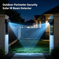 Detector de Sensor Infrarrojo de 2 Haces con Energía Solar, Alarma Inalámbrica de 433Mhz con Doble Haz para Hogar y Exteriores, Alarma Antirrobo