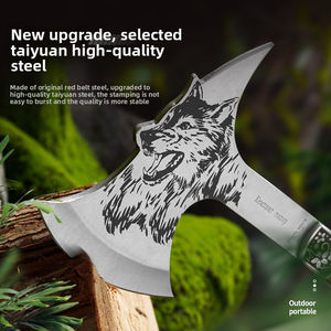 Hache de camping chinoise multifonctionnelle pour l'extérieur, pour la coupe de bois, l'ouverture de chemins en montagne, l'autodéfense, portable et montable sur véhicule - Product Image 4