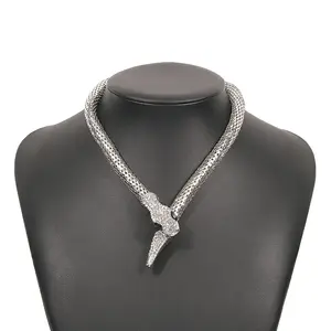 В стиле «хип-хоп» змея ювелирные изделия аксессуары со стразами серебряная подвеска ожерелье