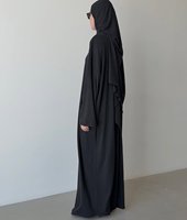 Robe longue modeste à manches longues pour femmes musulmanes, personnalisable, respirante, en polyester, motif géométrique, style moyen-oriental