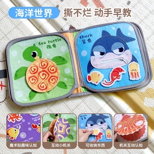 2025 bé mềm Đọc Sách vải Velcro có thể bị rách mềm học vải cuốn sách 0-36 tháng bé nhận thức học tập đồ chơi cảm giác - Product Image 4