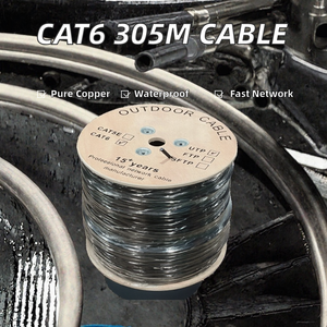 <span class=keywords><strong>Cable</strong></span> <span class=keywords><strong>de</strong></span> <span class=keywords><strong>Red</strong></span> Impermeable para Interiores/Exteriores CAT7 <span class=keywords><strong>de</strong></span> 305m (1000 pies), <span class=keywords><strong>8</strong></span> Conductores <span class=keywords><strong>de</strong></span> Cobre Puro, 23awg, Directo <span class=keywords><strong>de</strong></span> Fábrica - Product Image 2