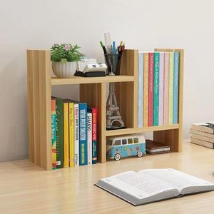 Organizador de Escritorio, Estante de Almacenamiento para Oficina, <span class=keywords><strong>Pequeño</strong></span> Estante de Exhibición de Madera Ajustable, Librero Expandible para Escritorio, Mini Librero de Sobremesa - Product Image 3