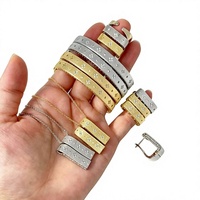 Ensemble de bijoux plaqué or 18 carats avec zircone cubique, bracelet, bague, collier et boucles d'oreilles texturés en forme de trèfle, style italien pour femmes
