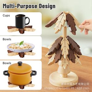 Salvamanteles de madera maciza con forma de árbol, aislante térmico, decoración creativa para escritorio, salvamanteles para mesa del hogar, salvamanteles para ollas - Product Image 5