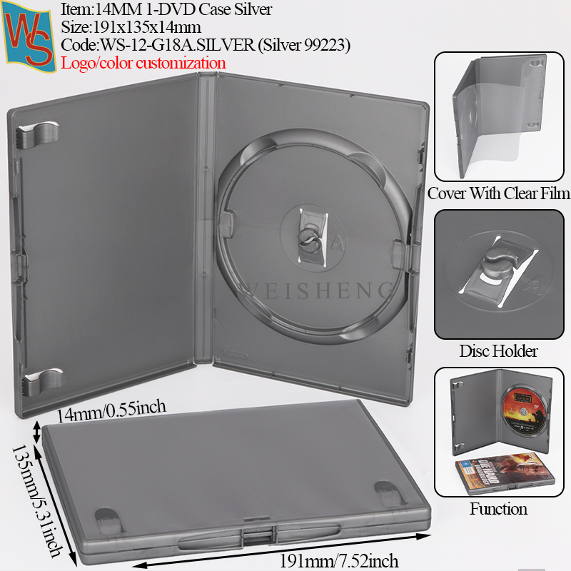 14mm 1-DVD Case  G18A - Silver