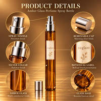 Flacon pulvérisateur de parfum en verre transparent de luxe, fin et élégant, avec atomiseur et capuchon argentés, pour l'emballage de parfums (vente en gros)