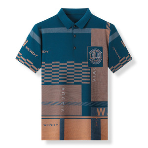 <span class=keywords><strong>Polo</strong></span> de Negocios para Hombre Novedad de Verano a la Moda Camiseta de Manga Corta con Cuello Estampado con Letras Ropa para Hombre - Product Image 4