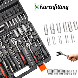 Set kunci pas soket mekanik mobil, Kit perbaikan otomatis profesional dengan casing alat rumah tangga - Product Image 4