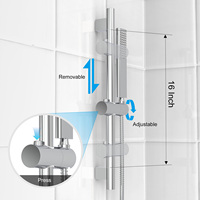 Ensemble de robinet de douche de salle de bain en nickel brossé encastré mural de luxe colonne avec pommeau de douche en acier inoxydable de 10 pouces