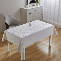 Nappe élégante blanche gaufrée en PVC imperméable, facile à nettoyer, pour la décoration de la maison et de la cuisine.