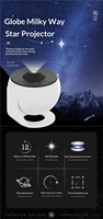 Projecteur LED Globe Moderne Veilleuse Terre et Étoiles DIY pour Chambre d'Enfant, Lumière Blanche Chaude, ABS (Noir/Blanc), Alimentation USB, Conforme ROHS, Usage Domestique