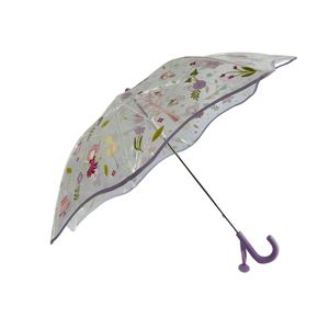 Parapluie pour enfants à 6 baleines avec poignée en J - Design champêtre en fibre de verre, diamètre ouvert 87 cm - Product Image 1
