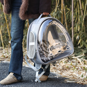 <b>Cat</b> carrier, pet bag, portable hand-held <b>backpack</b>, space capsule-shaped transparent and breathable <b>cat</b> pet supplies - Product Image 1