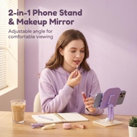 Support de tablette pliable en acrylique miroir avec double bouton réglable et base antidérapante, idéal pour cadeau promotionnel - Vente en gros usine