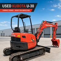 Mini-excavatrice Kubota U30 d'occasion, 3 tonnes, compacte, sur chenilles, avec inspection vidéo disponible