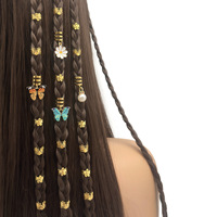 Offre Spéciale : Kit de Bagues pour Cheveux Bohèmes de Haute Qualité, Breloques Papillon en Alliage Coloré et Perles, Accessoires pour Tresses