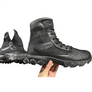 TSB12 customizesd leather High Quality Customized <b>Black</b> Outdoor <b>Working</b> <b>Boots</b> 1000D Oxford Fabric Sleeves with Side Zip - Product Image 3