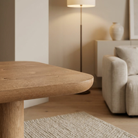Table basse rectangulaire en bois massif de style moderne et luxueux, faite à la main, durable, design Wabi-Sabi pour salon
