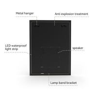 Miroir TV intelligent rétroéclairé VERCON avec écran tactile Android 11, étanche, anti-buée, 600*800mm, musique et vidéo