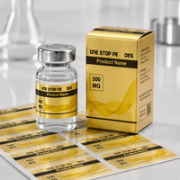 Étiquette personnalisable en or pour flacon de 3 ml, adhésive, pour peptides, étiquettes imperméables pour flacons de 3 ml, 10 ml, 20 ml