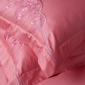 Parure de lit de luxe brodée <span class=keywords><strong>rose</strong></span> style américain pour cérémonie de mariage - Product Image 5