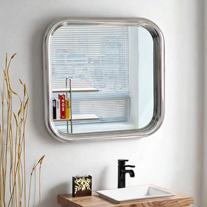 Mộc Mạc hình chữ nhật hình phòng tắm gương với hình vuông không gỉ hình dạng đóng khung lối vào Ins trang trí tròn kim loại hotsale - Product Image 1