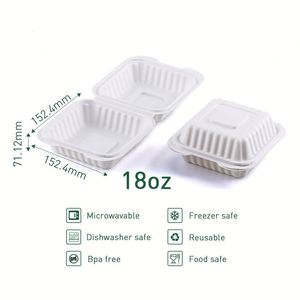 Contenedor Desechable Tipo Concha con Bisagras para Ensaladas y Comida Rápida, Plástico Transparente de Grado OEM, 5x5 y 6x6 Pulgadas, Muestra Gratuita al por Mayor - Product Image 3