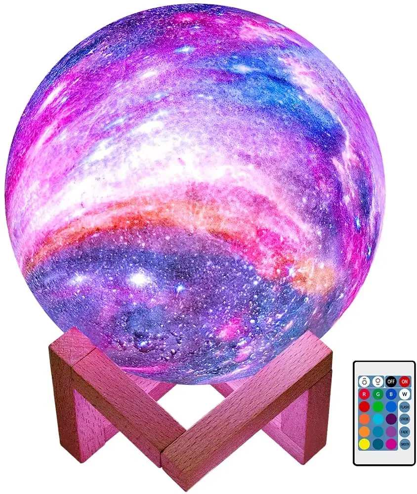Howlighting 3D Moon Lamp 16 Colors Moon Touch Light With Remote Control USB Rechargeable LED Night Light For Home Decoration