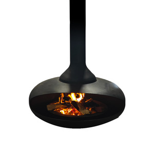 Чёрный настенный круглый декоративный электрический камин с металлическим каркасом для дома и отелей, с английским дисплеем - Product Image 4