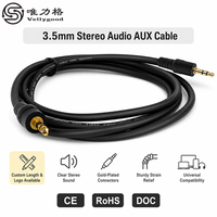 Câble audio Vellygood en cuivre pur 5m 3,5mm mâle-mâle, cordon auxiliaire en PVC pour voiture et ordinateur