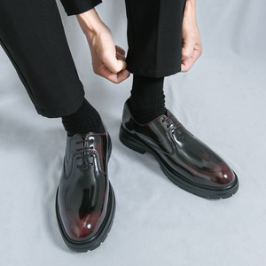 Scarpe Eleganti Casual da Uomo Nere <span class=keywords><strong>e</strong></span> Rosse Taglie 38-46 con Lacci Traspiranti Antiscivolo Leggere con Suola in Gomma per Estate Autunno Inverno - Product Image 3