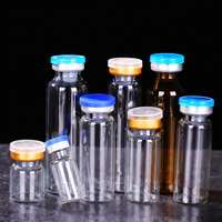 Vente en gros d'usine - Flacons tubulaires en verre transparent de 2 ml à 30 ml avec bouchons en caoutchouc - Flacons médicaux stériles ambrés pour injection