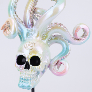 Redeco sáng tạo Halloween bạch tuộc sọ bức tượng óng ánh đầy màu sắc xúc tu nhựa hộp sọ bạch tuộc trang trí quà tặng trang trí nhà - Product Image 6