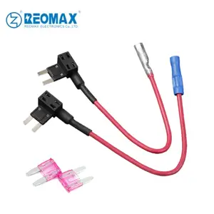 Car Add a Circuit Mini Fuse Tap 12V Fuse Adapter Holder for APM ATS Mini Auto Blade Fuse with Strip/Blue/Bullet Terminal