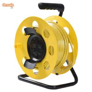 Linsheng ETL certificado SJTW 16/3 40FT carrete de Cable eléctrico 4 salidas cable de extensión retráctil con mango para electrodomésticos - Product Image 1