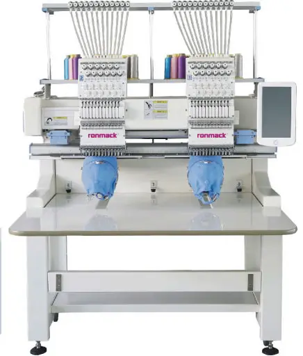 RONMACK RM-2100HC-F  400*500mm  2Head PLC Flat Embroidery Machine Computerized Double Head Embroidery Machine