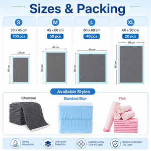 Tapis absorbants jetables pour animaux de compagnie (100 pièces) avec désodorisant au <span class=keywords><strong>charbon</strong></span> de bambou et matériau absorbant SAP pour la gestion intelligente des animaux – Cadeau - Product Image 4