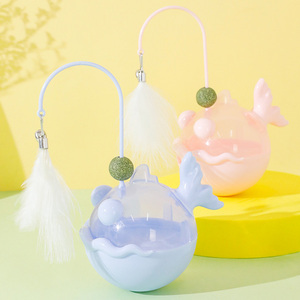 Divertente <span class=keywords><strong>Tumbler</strong></span> perdita di cibo giocattoli per gatto interattivo con piume di menta - Product Image 2
